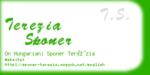 terezia sponer business card